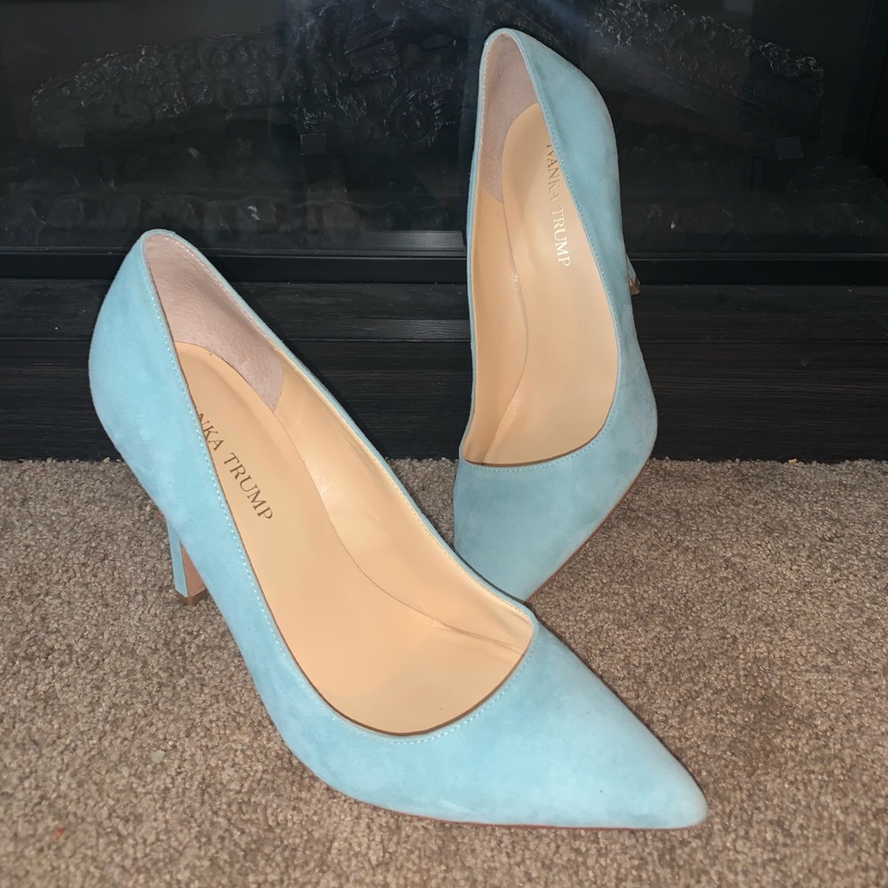Ivanka Trump Suede Pointy Toe Stilettos